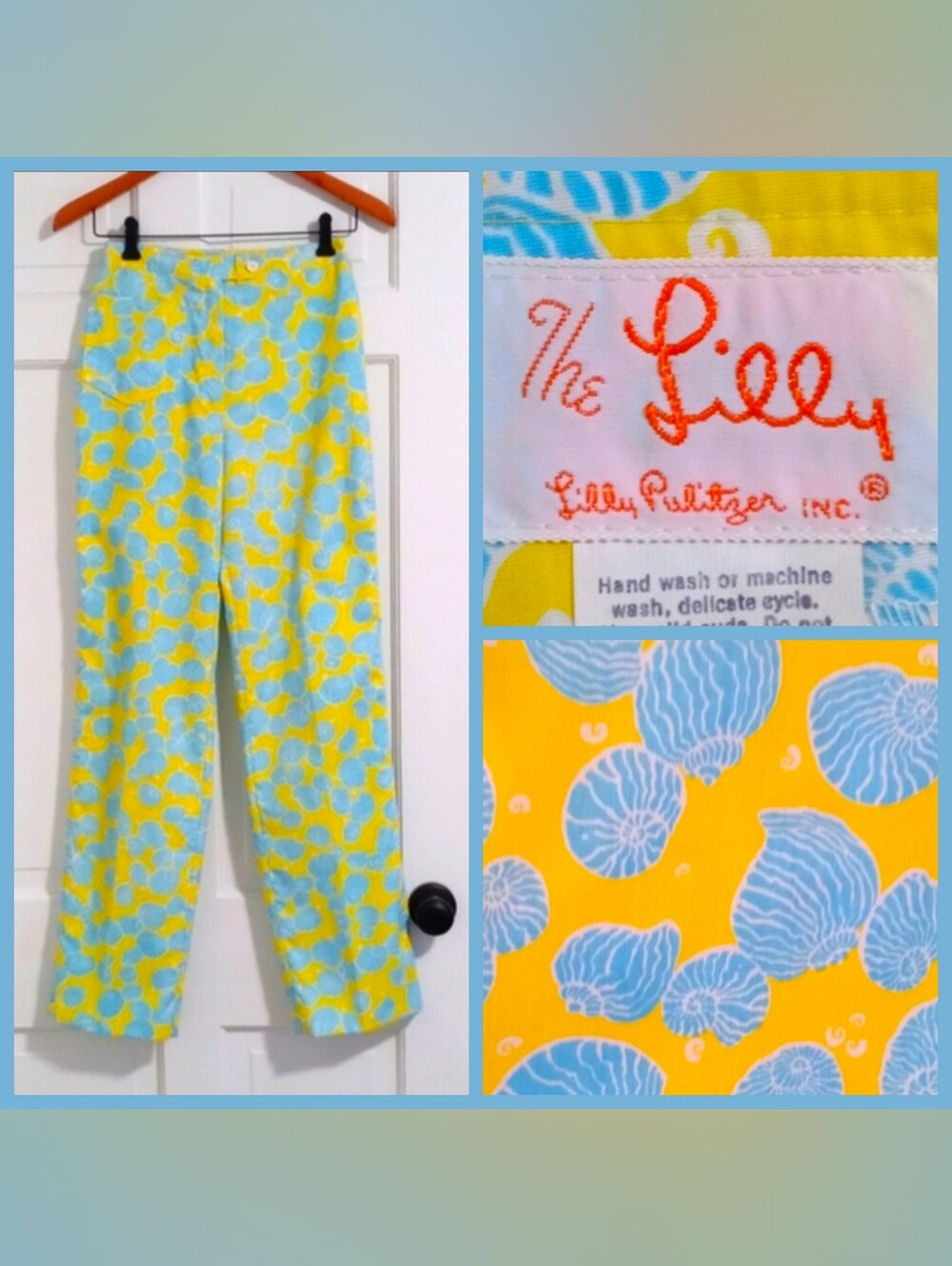 💛Vintage 60s/70s "The Lilly"💛 - Yellow/Turquoise Nautilus Shell Pant